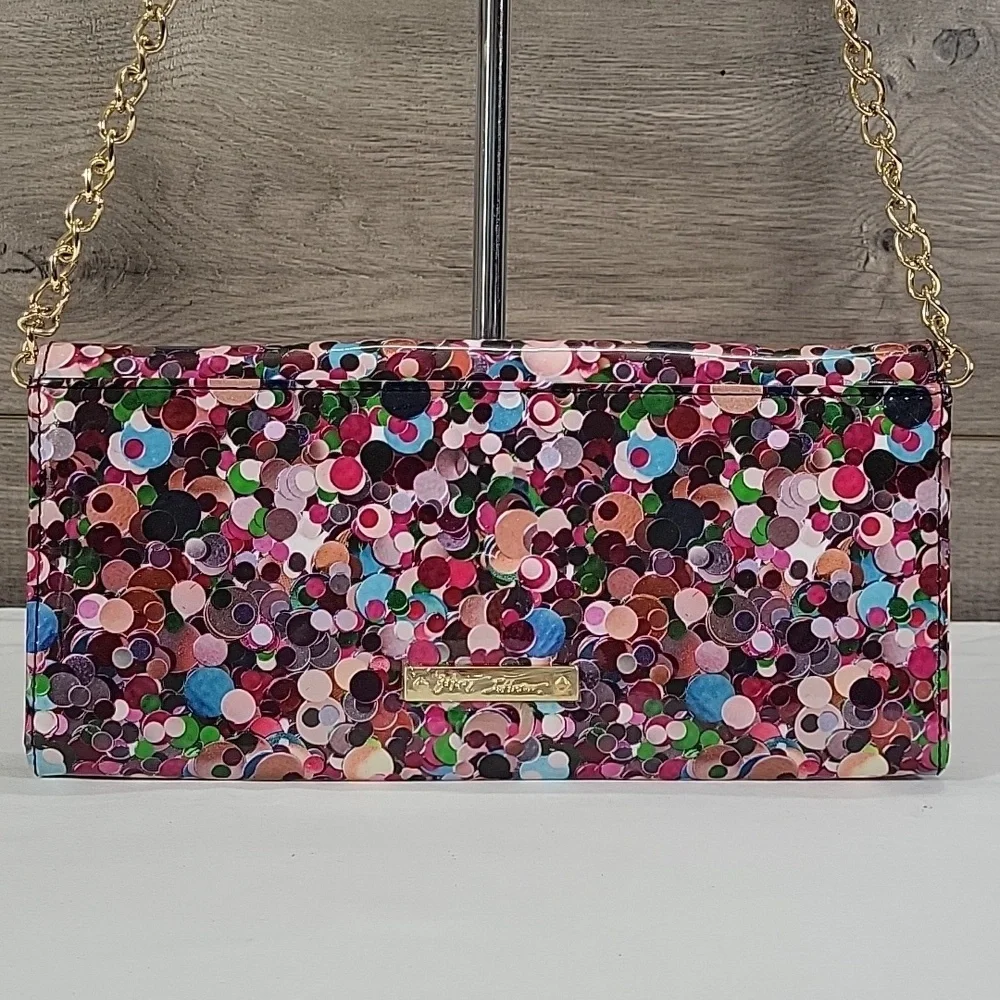 Betsey Johnson Multi-Color Bow PVC Crossbody Shoulder Bag
